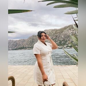 NANETTE LAPORE Double Breasted Blazer Mini Dress Size 14 White